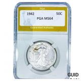 1942 Walking Liberty Half Dollar PGA MS64