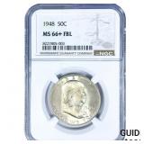 1948 Franklin Half Dollar NGC MS66+ FBL