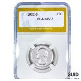 1932-S Washington Silver Quarter PGA MS63