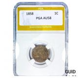 1858 Flying Eagle Cent PGA AU58