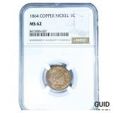 1864 Indian Head Cent NGC MS62