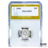 1945 Mercury Silver Dime PGA MS67