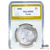 1948 Canada Silver Dollar PGA MS64