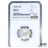1942-S Jefferson Nickel NGC MS67
