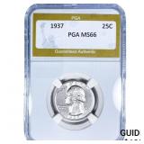 1937 Washington Silver Quarter PGA MS66
