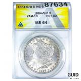1884-O/O Morgan Silver Dollar ANACS MS64 VAM-10