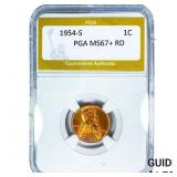 1954-S Wheat Cent PGA MS67+ RD