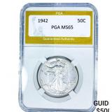 1942 Walking Liberty Half Dollar PGA MS65