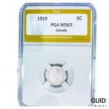 1919 Canada Silver 5 Cents PGA MS63