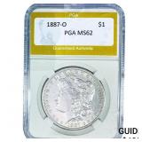 1887-O Morgan Silver Dollar PGA MS62