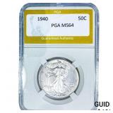 1940 Walking Liberty Half Dollar PGA MS64