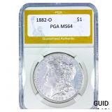 1882-O Morgan Silver Dollar PGA MS64