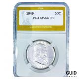 1949 Franklin Half Dollar PGA MS64 FBL