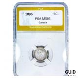 1896 Canada Silver 5 Cents PGA MS63