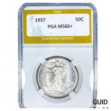 1937 Walking Liberty Half Dollar PGA MS66+