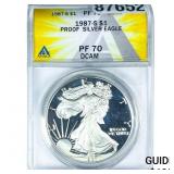 1987-S Silver Eagle ANACS PF70 DCAM