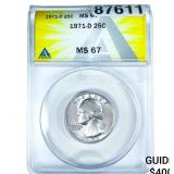 1971-D Washington Silver Quarter ANACS MS67