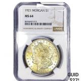 1921 Morgan Silver Dollar NGC MS64