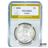 1936 Canada Silver Dollar PGA MS64