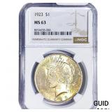 1923 Silver Peace Dollar NGC MS63