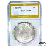 1897-S Morgan Silver Dollar PGA MS63