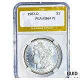 1902-O Morgan Silver Dollar PGA MS64 PL