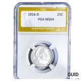 1916-D Barber Quarter PGA MS64