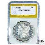 1878-CC Morgan Silver Dollar PGA MS63 PL