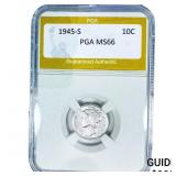 1945-S Mercury Silver Dime PGA MS66