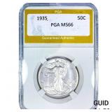 1935 Walking Liberty Half Dollar PGA MS66