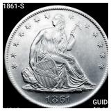 1861-S Seated Liberty Half Dollar CHOICE BU