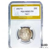 1917-S Standing Liberty Quarter PGA MS63 FH Type 1
