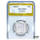 1936-S Bay Bridge Half Dollar PGA MS65