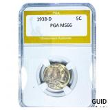 1938-D Buffalo Nickel PGA MS66