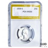 1939-S Washington Silver Quarter PGA MS66