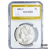 1881-S Morgan Silver Dollar PGA MS65