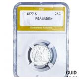 1877-S Seated Liberty Quarter PGA MS63+
