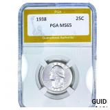 1938 Washington Silver Quarter PGA MS65