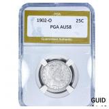 1902-O Barber Quarter PGA AU58