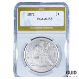 1871 Seated Liberty Dollar PGA AU58