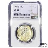 1946-D Walking Liberty Half Dollar NGC MS65
