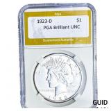 1923-D Silver Peace Dollar PGA Brilliant UNC