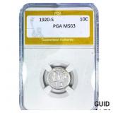 1920-S Mercury Silver Dime PGA MS63