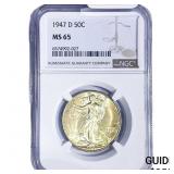 1947-D Walking Liberty Half Dollar NGC MS65