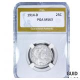 1914-D Barber Quarter PGA MS63