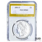 1891-S Morgan Silver Dollar PGA MS64