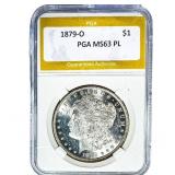 1879-O Morgan Silver Dollar PGA MS63 PL