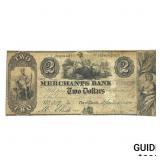 1840 $2 Merchants Bank of New York Note