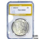 1923-S Silver Peace Dollar PGA MS64