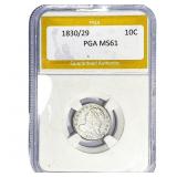 1830/29 Capped Bust Dime PGA MS61